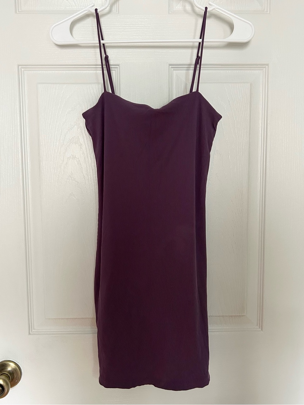 Garage Elsa Bodycon Spaghetti Strap Cami Mini Dress Plum Purple Medium